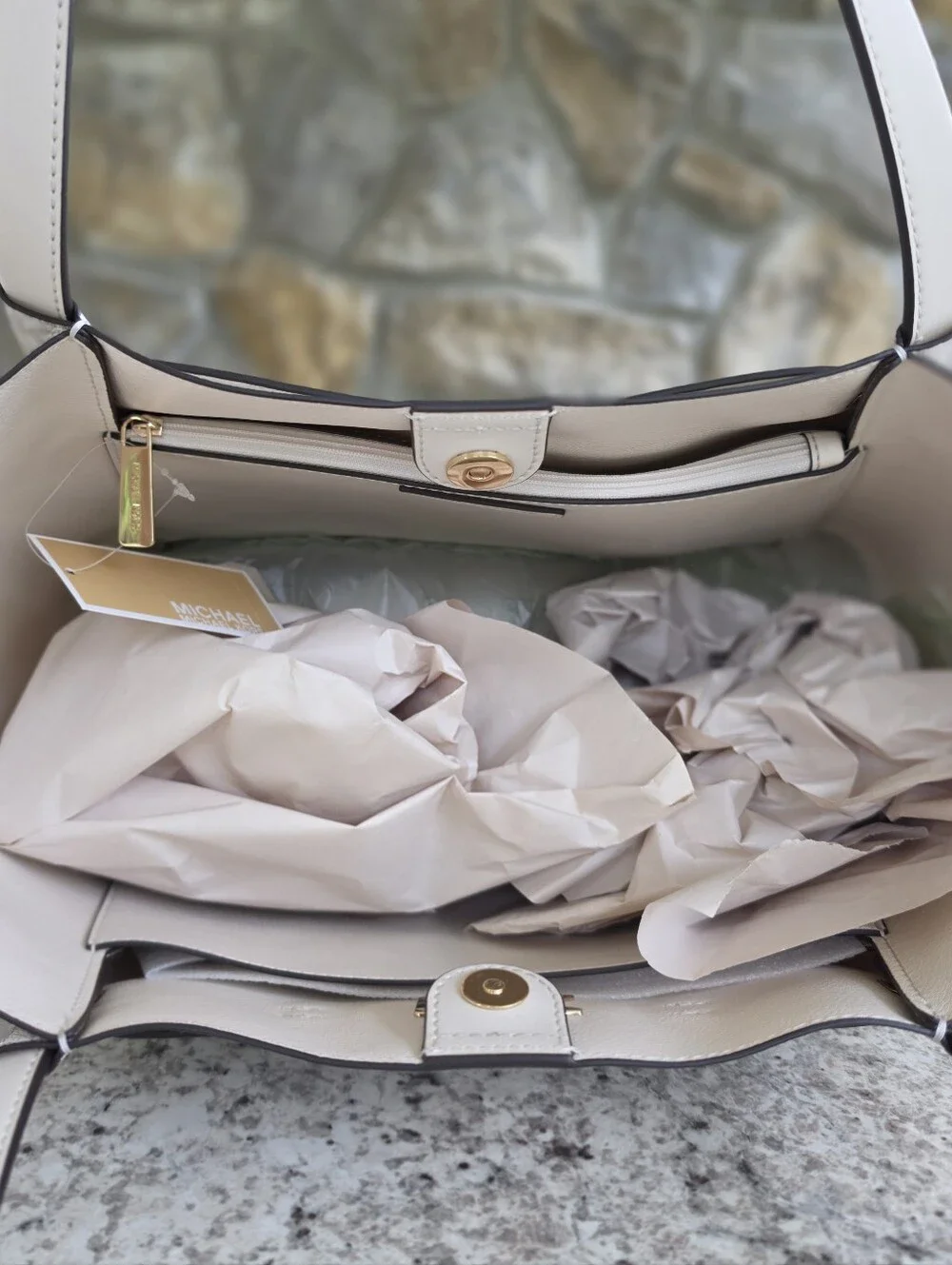 Michael Kors Reed Logo Large Belted Tote Bag